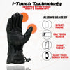 Milwaukee Leather MG7518 Men's Black Deerskin Gauntlet Motorcycle Hand Gloves w/ i-Touch Screen Tech