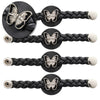 Milwaukee Leather Spark Medallion Vest Extender Genuine Leather Braided Strap 6.5" Extension 4-PCS MLA6068SET