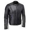 Milwaukee Leather USA MADE MLJKM5002 Men's Black Air Stream Vented Premium Leather Motorcycle Jacket with Side Laces
