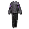 Milwaukee Leather MPL9601 Women's Black and Purple Water Resistant Rain Suit w/ Reflective Material and Hoodie