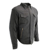 Milwaukee Leather Men’s Two-Tone CE Armored Flannel - Solid Front / Plaid Back - Reinforced w/ Aramid Fibers - MPM1670