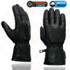 Milwaukee Leather Men's Black Gauntlet Motorcycle Gloves-Black Soft Leather Waterproof Cinch Wrist Closure-SH293
