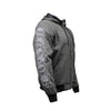 Milwaukee Leather Men's Bare Bones Charcoal Reflective Skull CE Armored Riding Hoodie, Shoulder and Elbow Armor - MPM1799