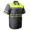Milwaukee Motorcycle Clothing Co. Men’s Safeway Green/Grey Mechanic Rider Ready Shirt w/ Reflective Strip MDM11615