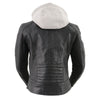 Milwaukee Leather LKL2737 Women's Black Premium Leather Motorcycle Biker Racer Style Scuba Jacket w/ Hoodie