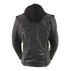 Milwaukee Leather LKL2739 Women's Black Premium Leather Vented Motorcycle Biker Jacket w/ Hoodie