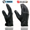 Milwaukee Leather MG7599 Men's Black Leather Motorcycle Gloves w/ i-Touch Screen and Led Finger Light