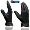 Milwaukee Leather MG7715 Women's Black Leather Thermal Lined Motorcycle Gloves w/ Cinch Wrist Closure
