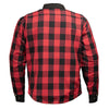 Milwaukee Leather Men’s Two-Tone CE Armored Flannel - Solid Front / Plaid Back - Reinforced w/ Aramid Fibers - MPM1671