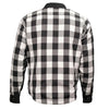 Milwaukee Leather Men’s Two-Tone CE Armored Flannel - Solid Front / Plaid Back - Reinforced w/ Aramid Fibers - MPM1673
