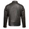 Milwaukee Leather Men’s Copperline Black Leather Moto Café Racer Jacket, Stand Collar, 6 Pockets - SFM1816