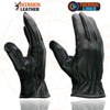Milwaukee Leather SH858 Men's Thermal Lined USA Deerskin Black Leather Motorcycle Gloves w/ Cinch Wrist Closure