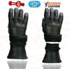 Milwaukee Leather SH870 Women's USA Deerskin Black Leather Gauntlet Winter Gloves w/ Gel Palm