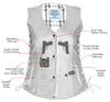 Milwaukee Leather LKL4710 Women's Black Premium Leather Motorcycle Biker Rider Vest w/ Snap Button Closure