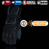 Milwaukee Leather SH814 Men's Black Leather Waterproof Gauntlet Motorcycle Gloves w/ Textile and Leather