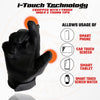 Milwaukee Leather MG7599 Men's Black Leather Motorcycle Gloves w/ i-Touch Screen and Led Finger Light