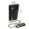 Milwaukee Leather MLW7882 Men's 6” Black Leather Biker Wallet w/ Outer Pocket - Bi-Fold Anti-Theft Stainless Steel Chain