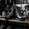 Milwaukee Motorcycle Clothing Co. MB440 Men's Throttle Regular Width 6" Black Dual-Zip Leather Motorcycle Boots