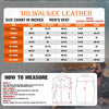 Milwaukee Leather LKM3784 Men's Classic Black Leather Motorcycle Rider Vest Stars and Stripes Design w/ USA Flag Liner