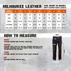 Milwaukee Leather LKM5721 Men's Black Easy Fit Premium Leather Motorcycle Biker Rider Chaps