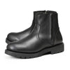 MMCC Men’s Kick Start 7” Black Top Grain Leather Motorcycle Boots - Dual YKK Zippers, Freedom Flex Toe - MBM9009