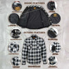 Milwaukee Leather MPM1638 Men's Black and White Checkered Flannel Motorcycle Riding Shirt