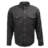 Milwaukee Leather Men’s Two-Tone CE Armored Flannel - Solid Front / Plaid Back - Reinforced w/ Aramid Fibers - MPM1673