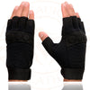 Milwaukee Leather SH44610 Men's Black Gel Padded Fingerless Motorcycle Mechanics Hand Gloves w/ Amara Cloth’