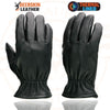 Milwaukee Leather SH858 Men's Thermal Lined USA Deerskin Black Leather Motorcycle Gloves w/ Cinch Wrist Closure