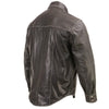 Milwaukee Leather MLM1612 Men's Distressed Grey Casual Biker Rider Leather Shirt w/ Vintage 5 Cent Buffalo Buttons