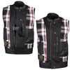 Milwaukee Leather LKM3783 Men's Classic Black Leather Motorcycle Vest with Inside Flannel Liner