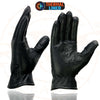 Milwaukee Leather MG7715 Women's Black Leather Thermal Lined Motorcycle Gloves w/ Cinch Wrist Closure
