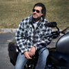 Milwaukee Leather MPM1638 Men's Black and White Checkered Flannel Motorcycle Riding Shirt