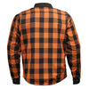 Milwaukee Leather Men’s Two-Tone CE Armored Flannel - Solid Front / Plaid Back - Reinforced w/ Aramid Fibers - MPM1672