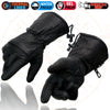 Milwaukee Leather Men's Black Gauntlet Motorcycle Hand Gloves-Black Leather Waterproof Gel Palm Soft Skin-SH292