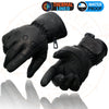 Milwaukee Leather Men's Black Gauntlet Motorcycle Gloves-Black Soft Leather Waterproof Cinch Wrist Closure-SH293