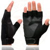 Milwaukee Leather SH44610 Men's Black Gel Padded Fingerless Motorcycle Mechanics Hand Gloves w/ Amara Cloth’