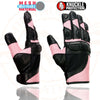 Milwaukee Leather SH802 Women's Black and Pink Leather with Mesh Racing Gloves