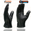 Milwaukee Leather SH858 Men's Thermal Lined USA Deerskin Black Leather Motorcycle Gloves w/ Cinch Wrist Closure
