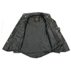 Milwaukee Leather MLM1611 Men's Premium Black Leather Casual Biker Rider Shirt w/ Vintage 5 Cent Buffalo Buttons