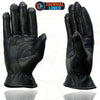 Milwaukee Leather MG7715 Women's Black Leather Thermal Lined Motorcycle Gloves w/ Cinch Wrist Closure