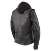 Milwaukee Leather LKL2739 Women's Black Premium Leather Vented Motorcycle Biker Jacket w/ Hoodie