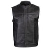 Milwaukee Leather LKM3783 Men's Classic Black Leather Motorcycle Vest with Inside Flannel Liner