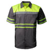 Milwaukee Motorcycle Clothing Co. Men’s Safeway Green/Grey Mechanic Rider Ready Shirt w/ Reflective Strip MDM11615