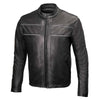 Milwaukee Leather USA MADE MLJKM5003 Men's Black Echo Premium Leather Motorcycle Jacket with Reflective Piping