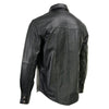 Milwaukee Leather MLM1611 Men's Premium Black Leather Casual Biker Rider Shirt w/ Vintage 5 Cent Buffalo Buttons