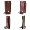 Milwaukee Leather MLW7816 Men's 8” Antique Brown Leather Bi-Fold Biker Wallet w/ Anti-Theft Stainless Steel Chain