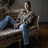 Milwaukee Leather MNG21614 Women's Gray and Red with Yellow Long Sleeve Cotton Flannel Shirt