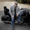 Milwaukee Leather MPM1621 Men's Grey CE Armored Long Sleeve Motorcycle Riders Shirt w/ Reinforced w/ Aramid Fibers