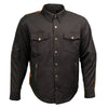 Milwaukee Leather Men’s Two-Tone CE Armored Flannel - Solid Front / Plaid Back - Reinforced w/ Aramid Fibers - MPM1672